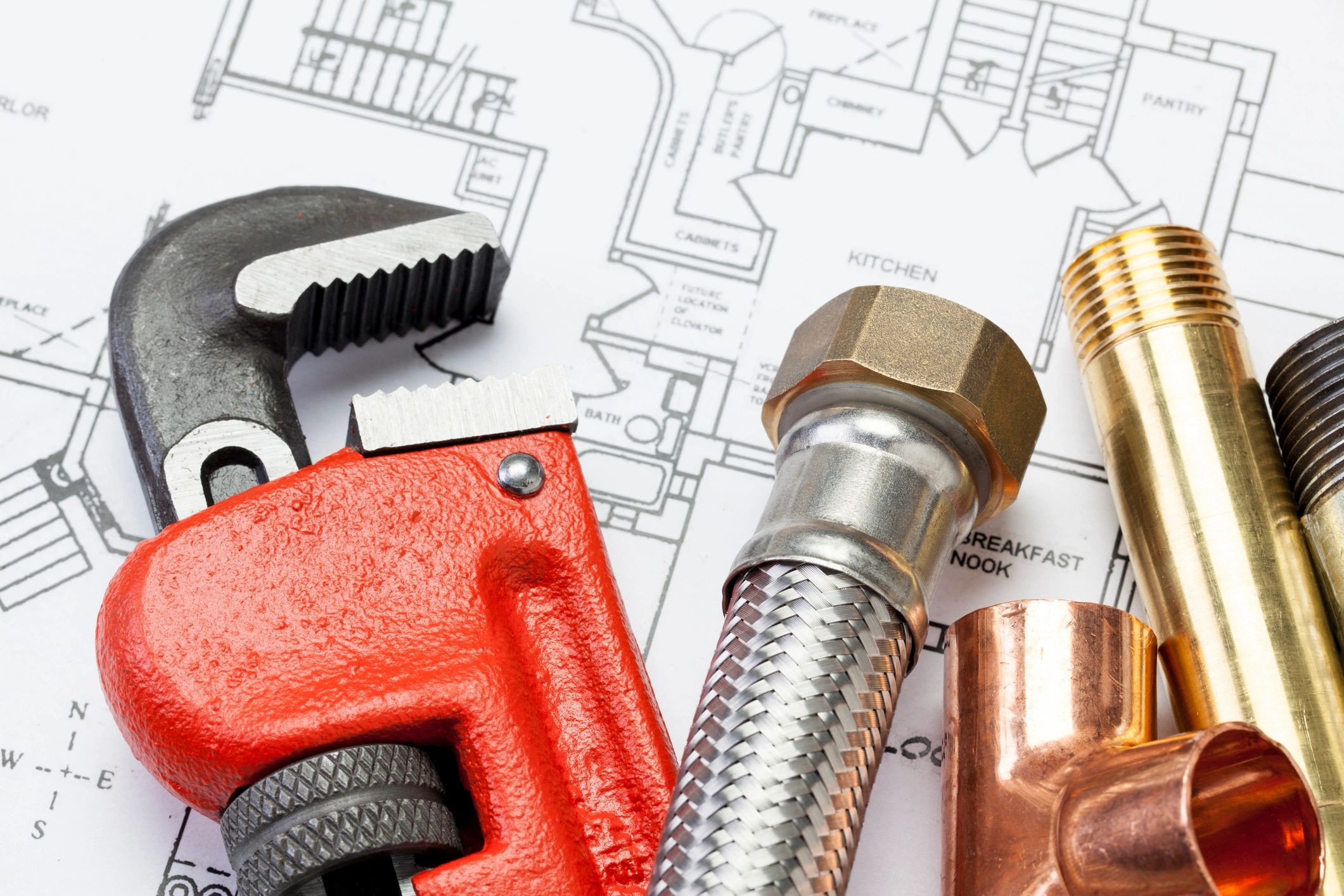 Professional plumbing tools ready for repair work